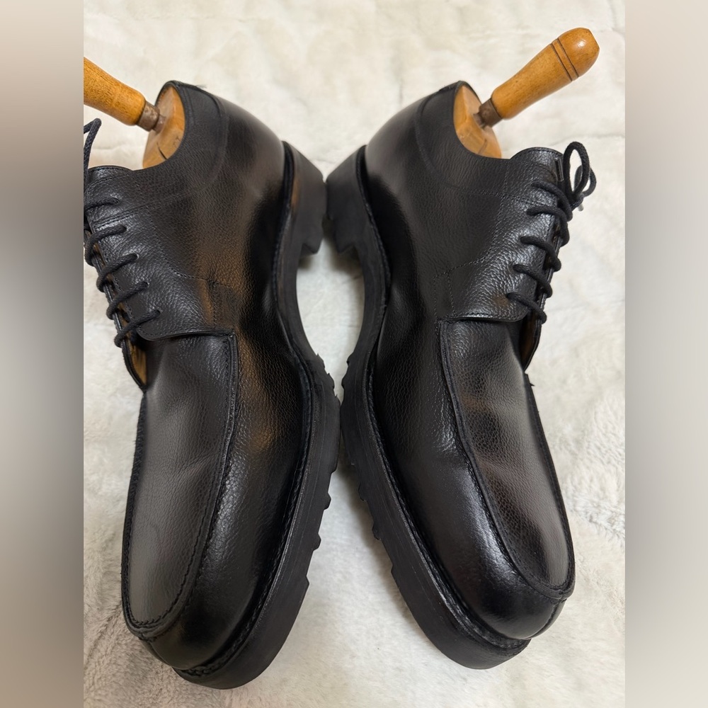 Like NEW! $1,820 John Lobb Barros Black Grained Leather Derby Oxfords 12 - Picture 6 of 11
